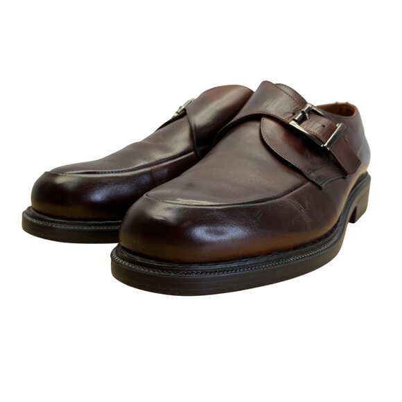 Johnston & Murphy Burrell Dark Mahogany Leather Monk Strap Shoes Size 12M - Picture 3 of 12